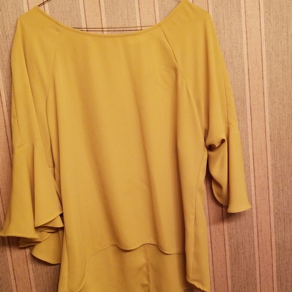 Yellow chiffon blouse